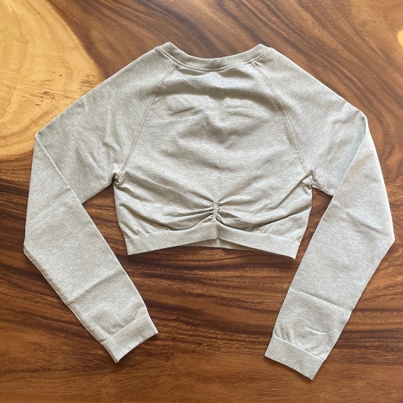 Gymshark 2 Piece Set, Adapt Marl Seamless Crop Top and Leggings,  Beige, Size M - Picture 5 of 12